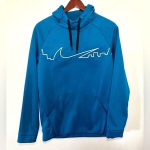 Nike Blue Cityscapes Skyline‎ Hooded Sweatshirt Size Men's Small Swoosh Hoodie